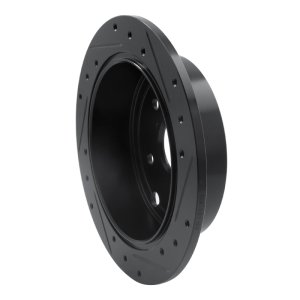 Subaru WRX Brake Rotor (1) - Rear Left - R1 Concepts - Drilled & Slotted - Black - `15-`21